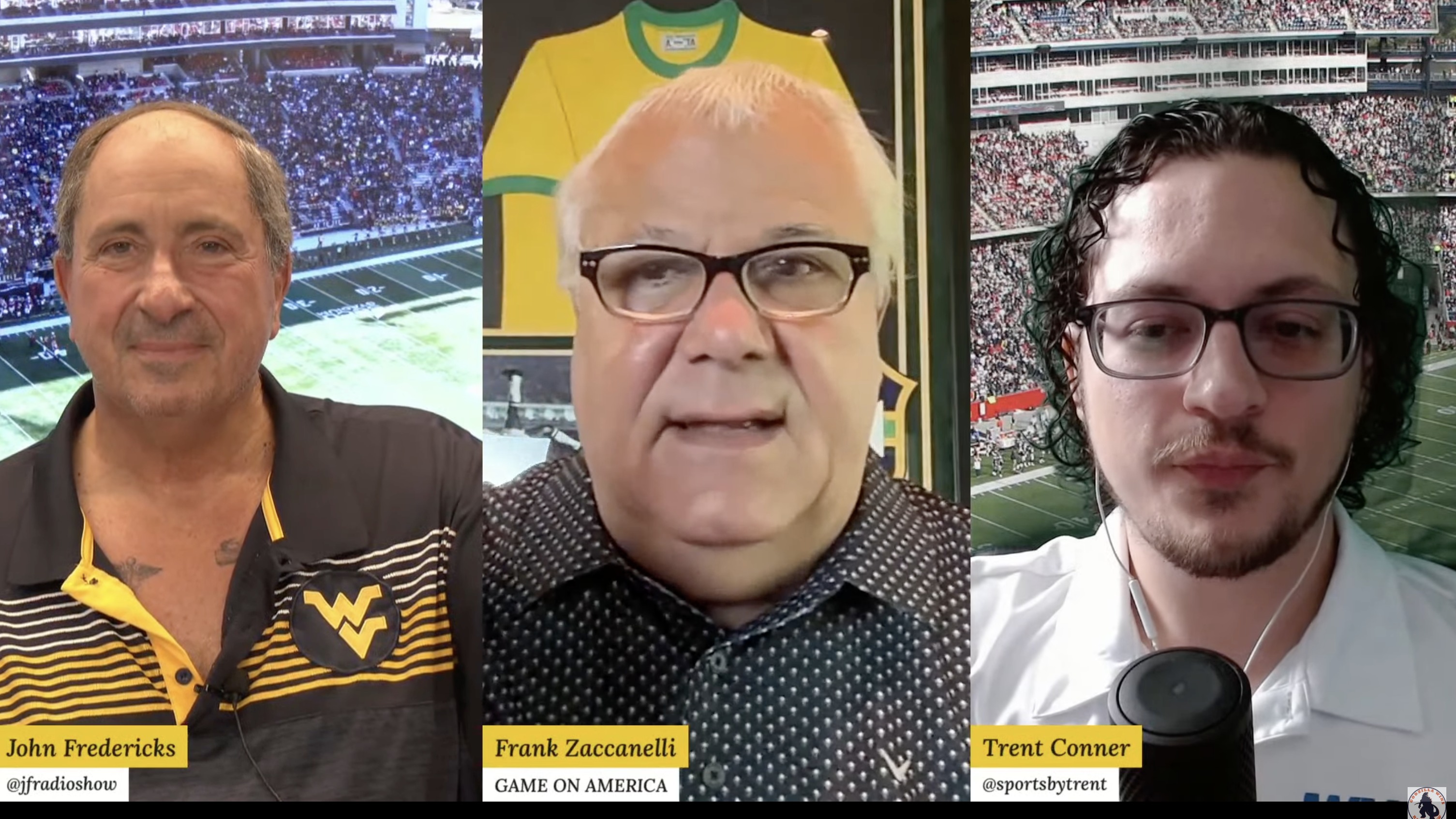 John Fredericks, Frank Zaccanelli and Trent Conner on the Godzilla Wins fantasy football segment