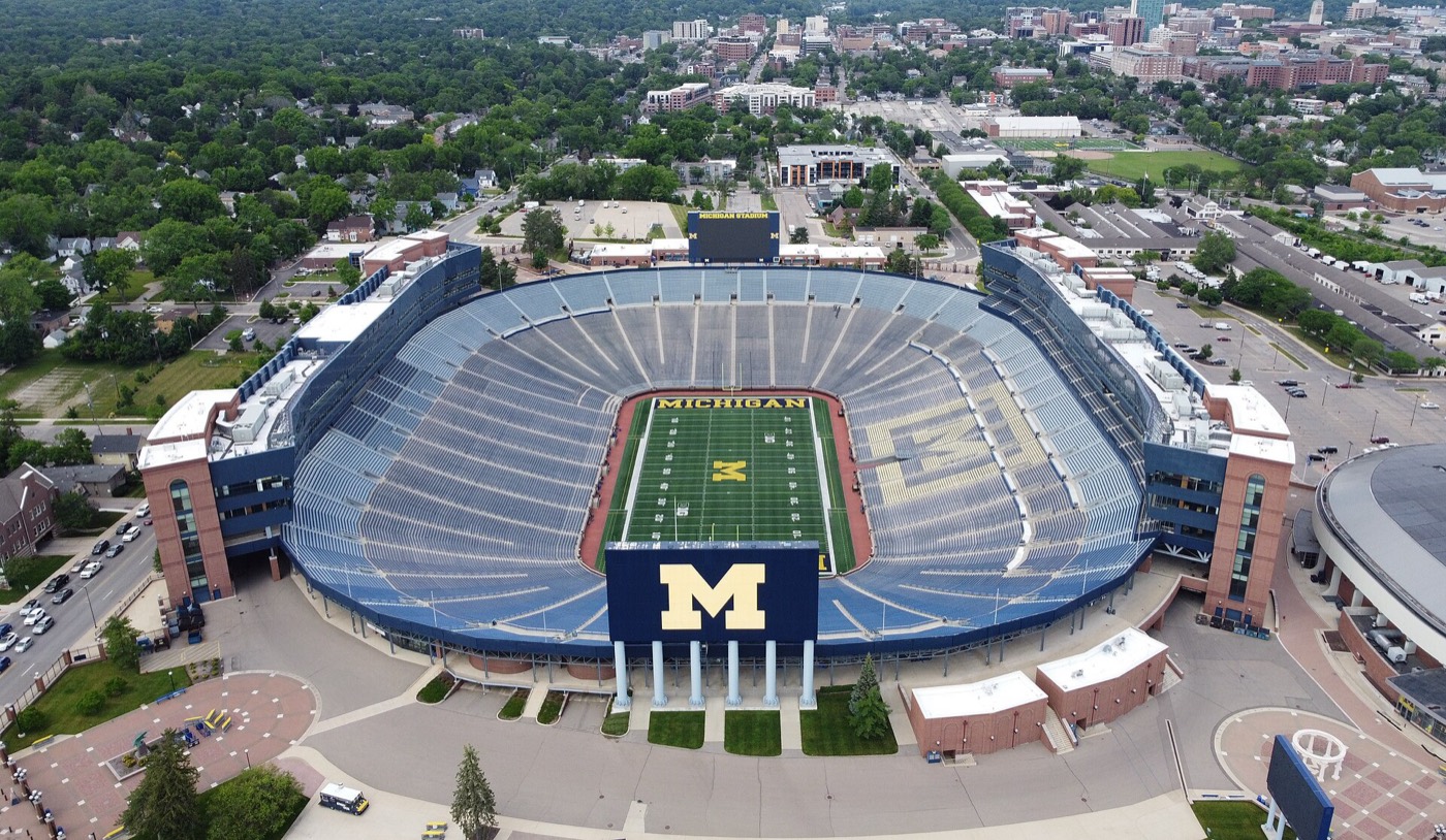 Michigan Stadium in Ann Arbor from the air